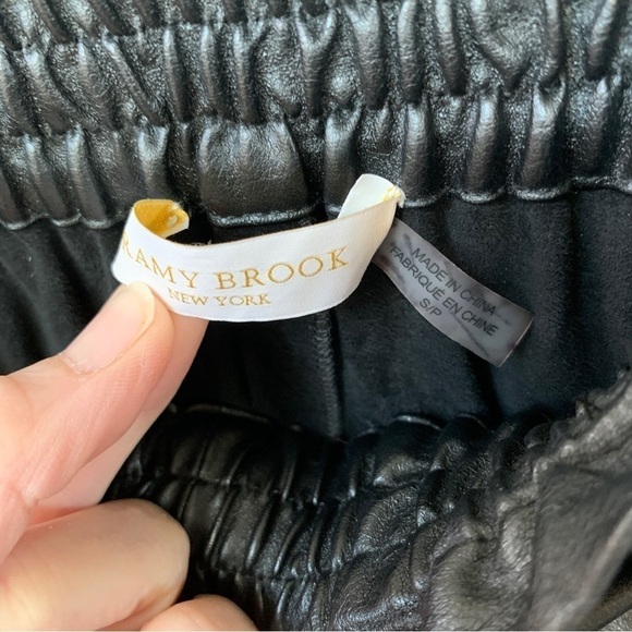 Ramy Brook Black Faux Leather Paper Bag Waist Pants Size S - Picture 2 of 7